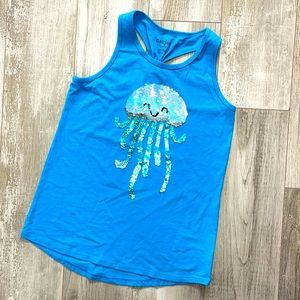 Cat & Jack turquoise Girls top with Jellyfish size:10/12 L